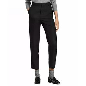 Sandro Paris Women's Wool Blend Lassy Straight Ankle Work Pants Trousers